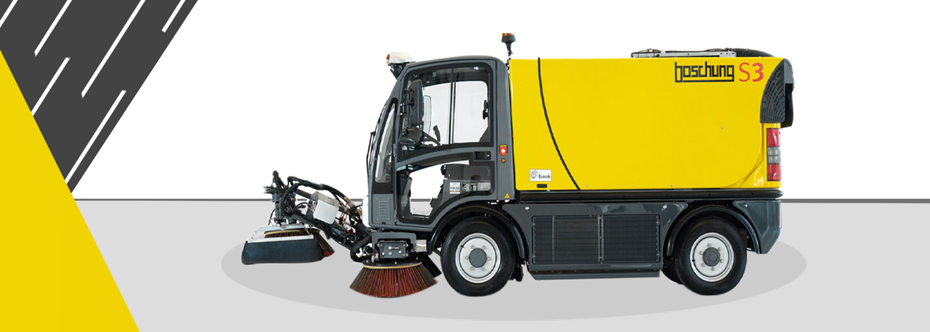 4 Tekerden Hareketli Yol sprge Arac Boschung Compact Sweeper S3